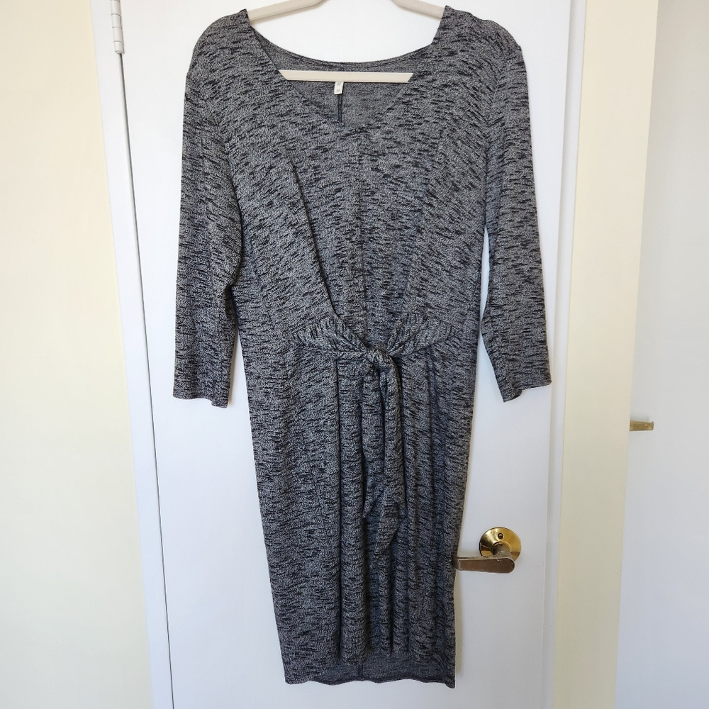 Maurice Grey Spacedye 3/4 Sleeve Tie Front Dress